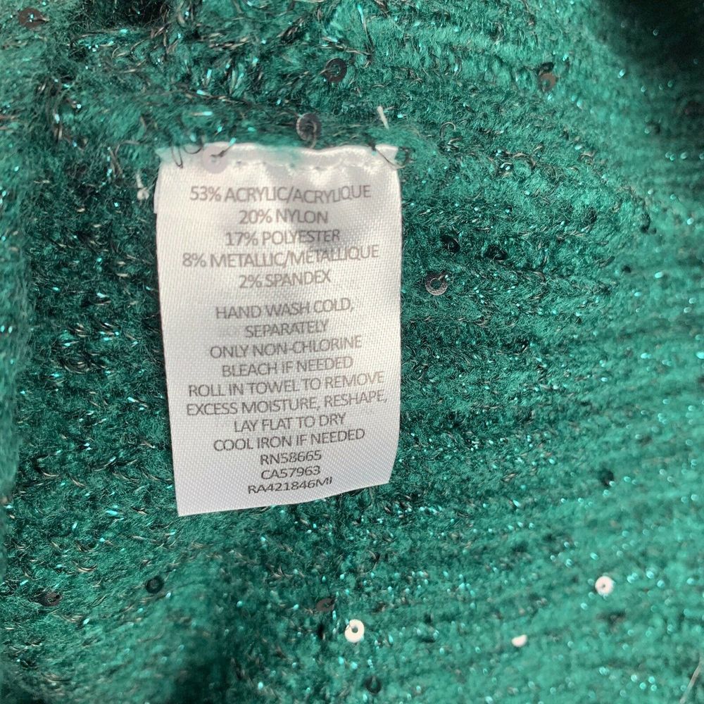 Rachel Parcell Cable Knit Green V-neck Sweater - Picture 7 of 7